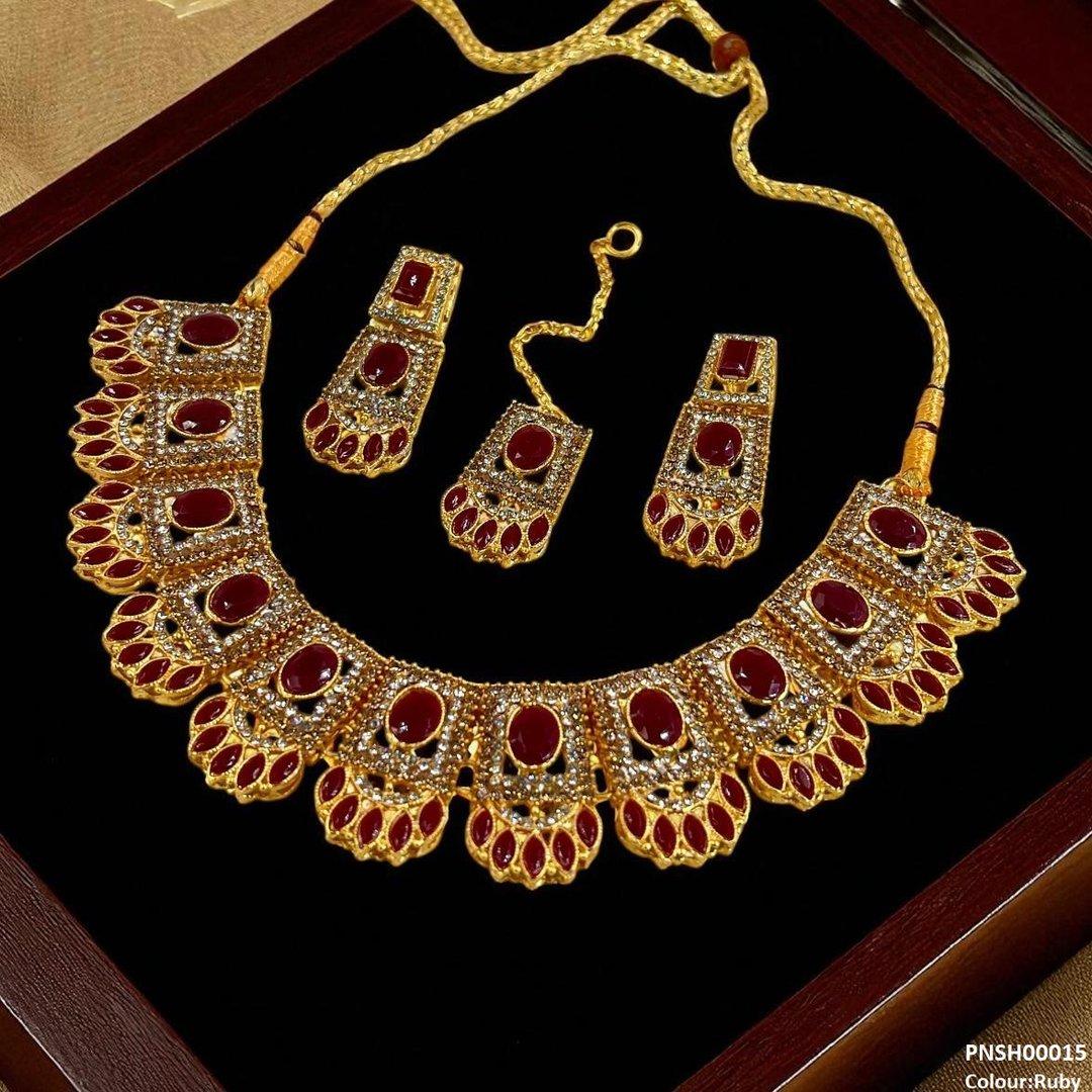 SH00015 FRN Marquise/Oval Necklace Set - PNSH