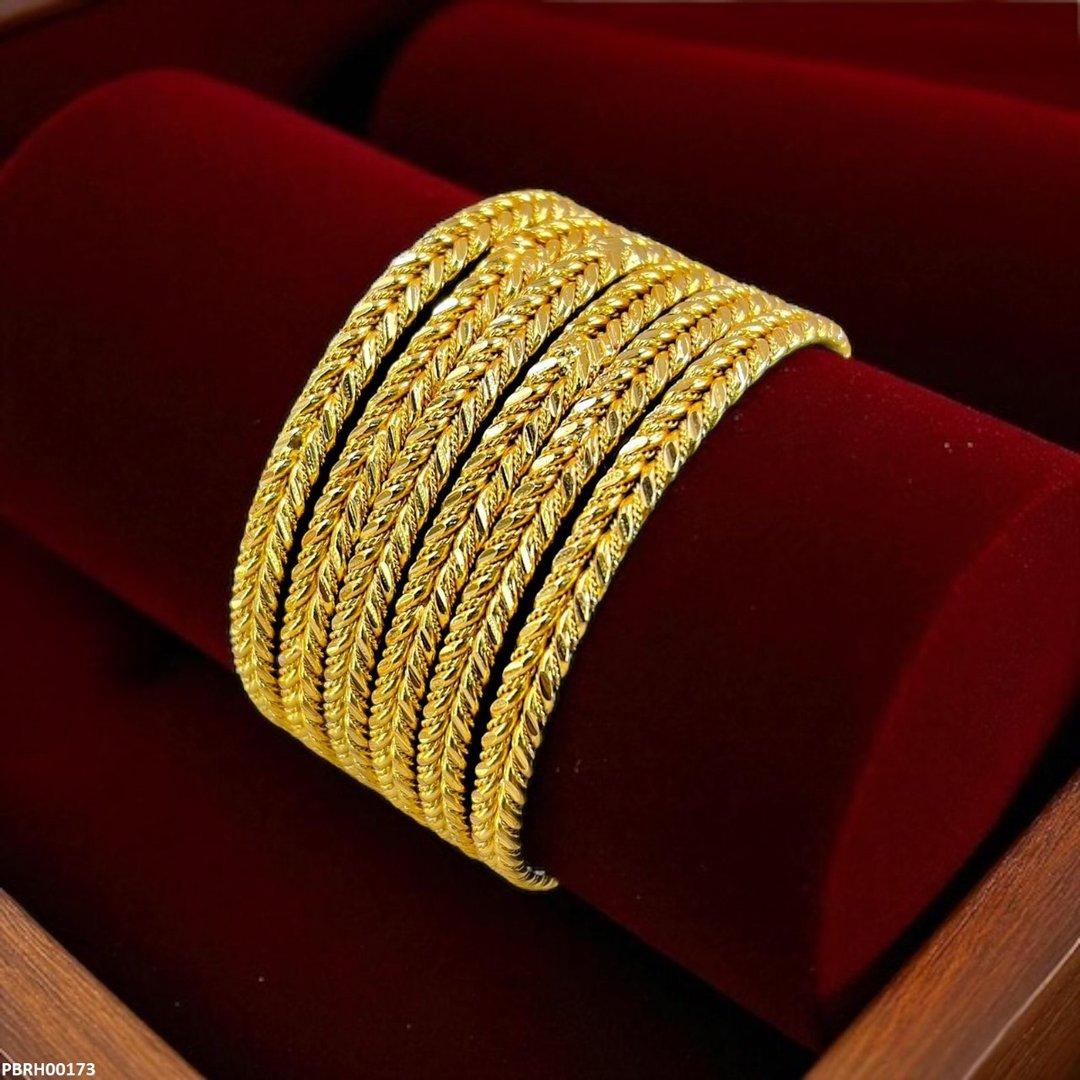 RH00173 FRN Double Rope Twist Bangles 6 Pcs Set - PBRH