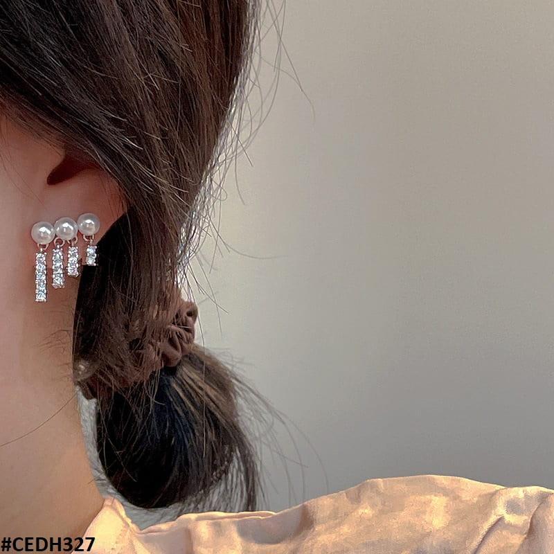 DH327 SDQ Pearl Ear Drops Earrings Pair