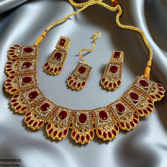SH00015 FRN Marquise/Oval Necklace Set - PNSH