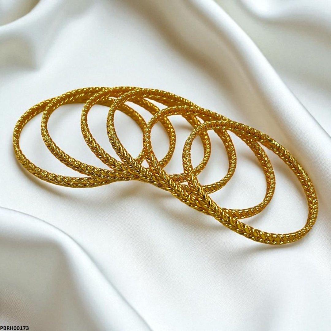 RH00173 FRN Double Rope Twist Bangles 6 Pcs Set - PBRH