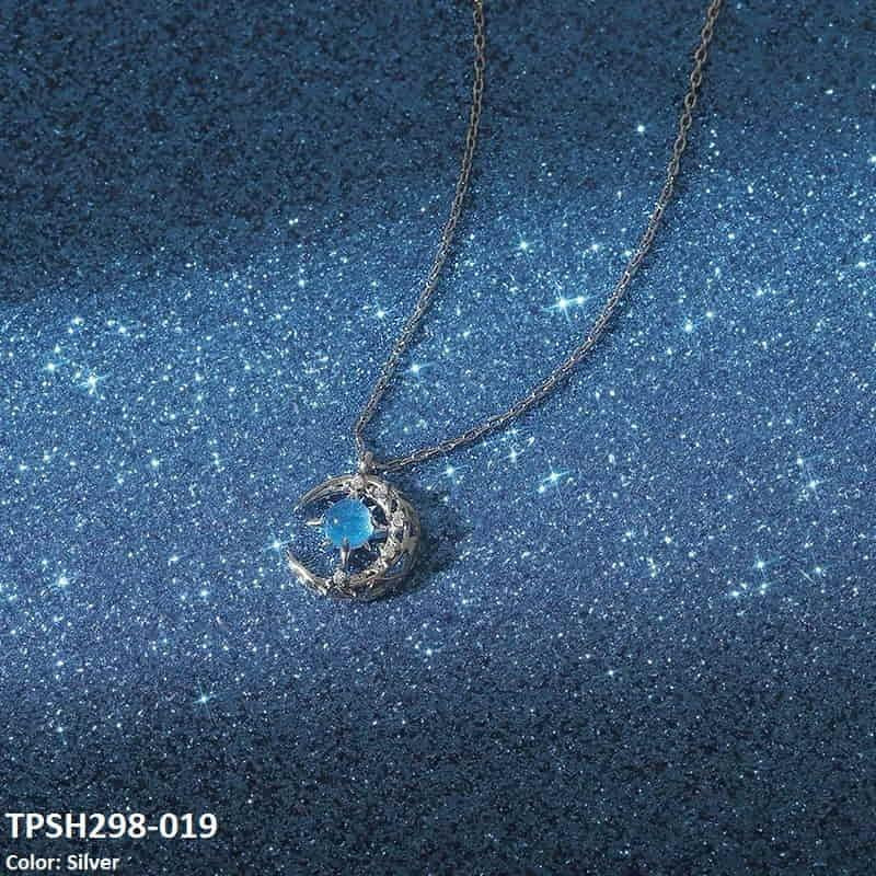 SH298 XST Moon/Aqua Curb Chain Pendant Wholesale Price