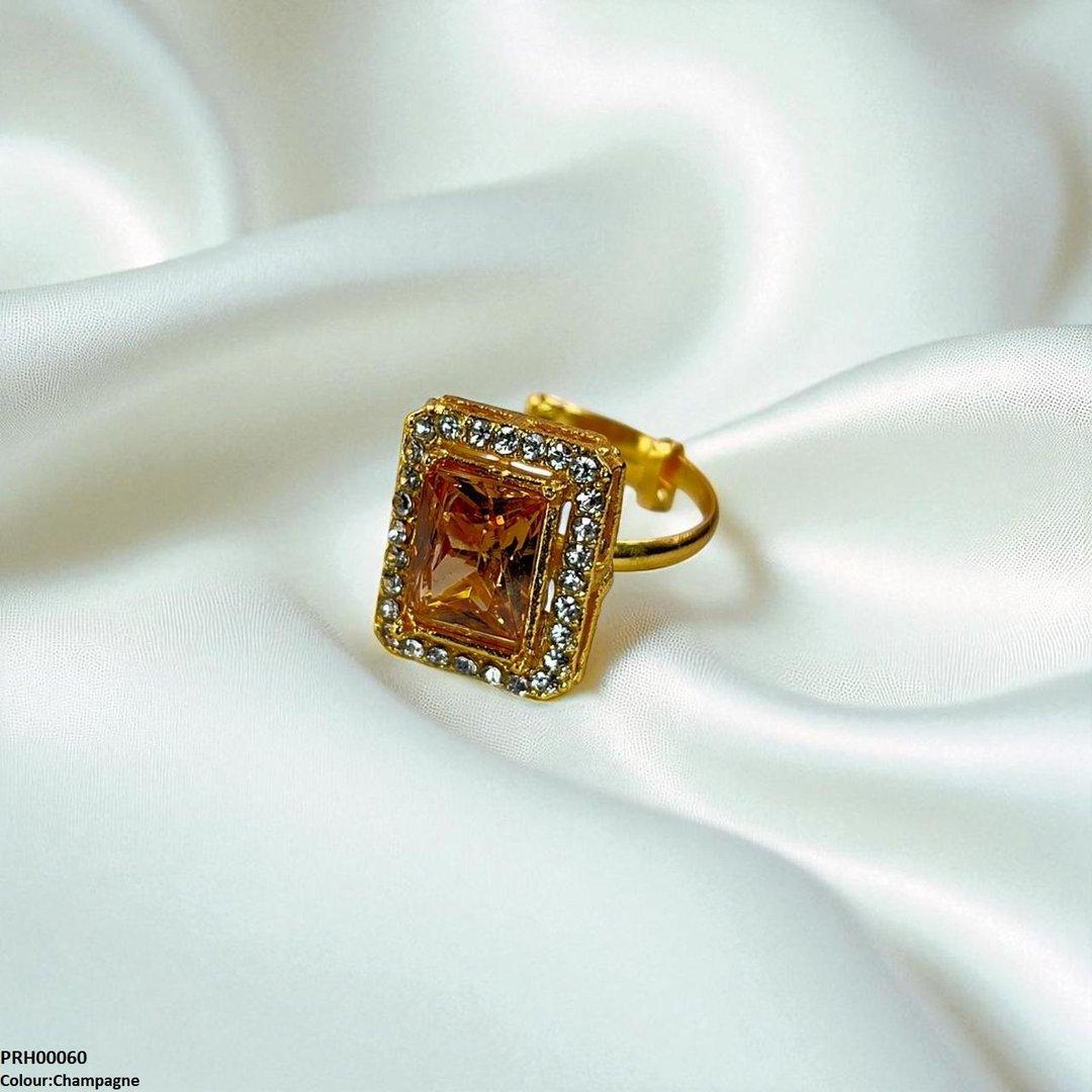 H00060 FRN Square Stone Ring Adjustable - PRH