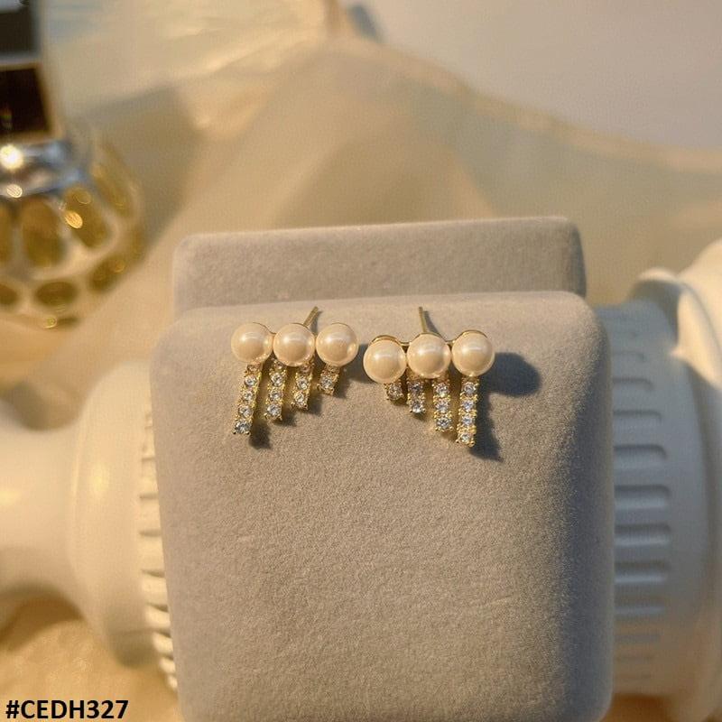 DH327 SDQ Pearl Ear Drops Earrings Pair