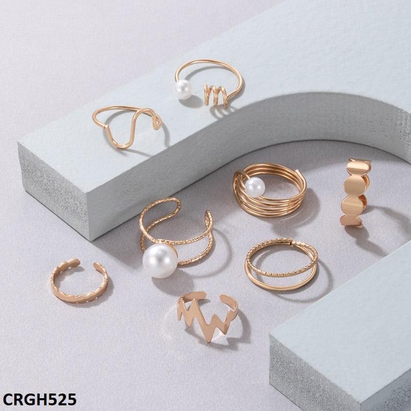 GH525 YYE Pearl/Curved 8 Midi Rings