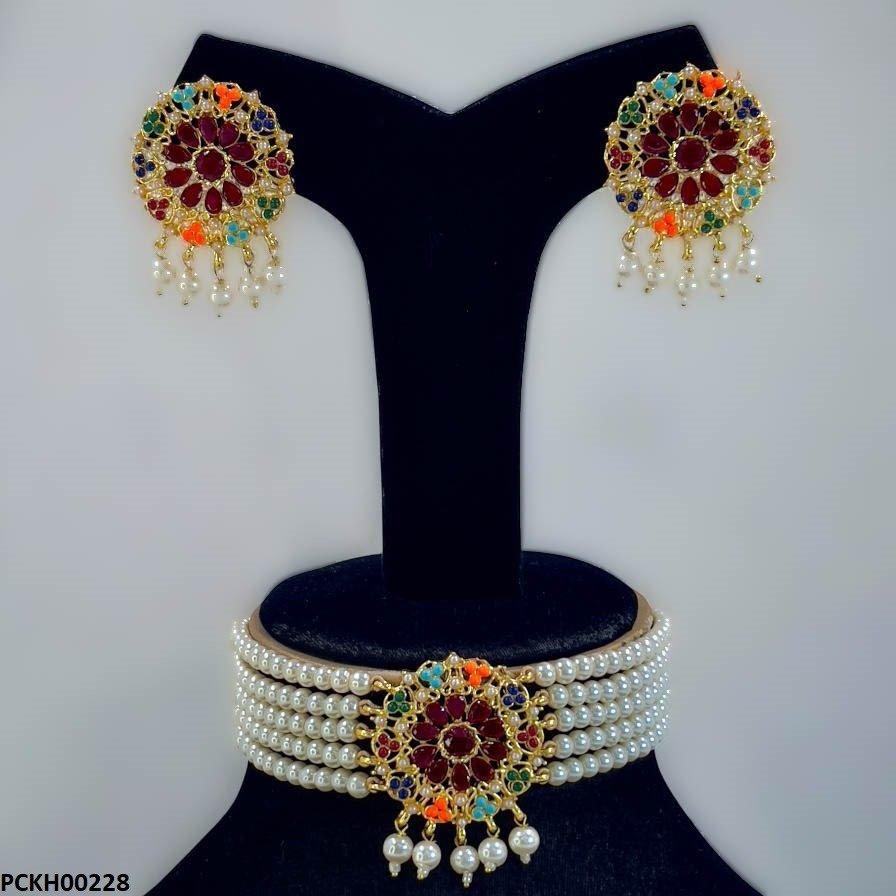 KH00228 MZM Multi Pearl Chokar Set - PCKH
