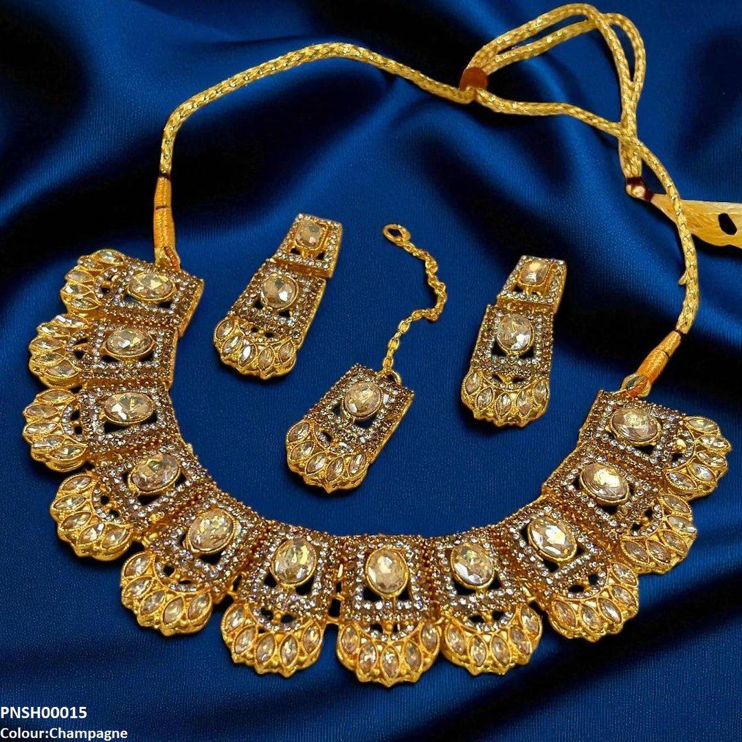 SH00015 FRN Marquise/Oval Necklace Set - PNSH