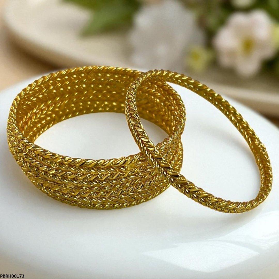 RH00173 FRN Double Rope Twist Bangles 6 Pcs Set - PBRH