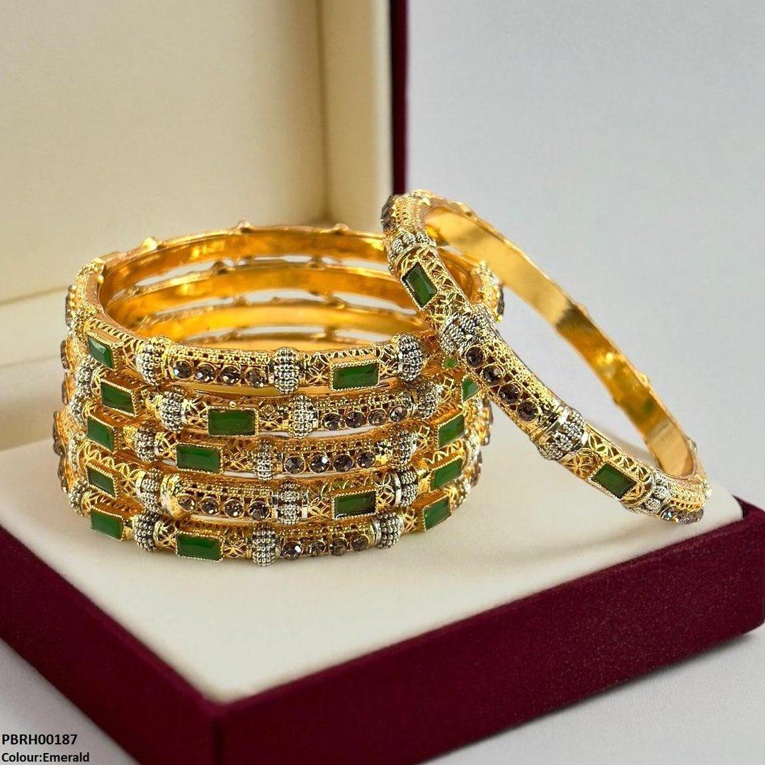 RH00187 SDQ Rectangle/Round Bangles 6 Pcs Set - PBRH