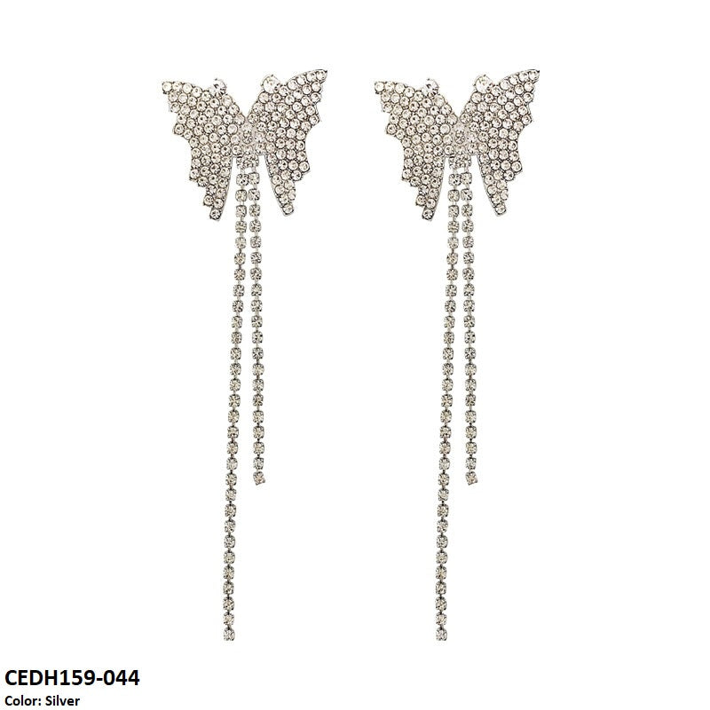 CEDH159 SYB Butterfly Tassel Drop Earrings Pair - CEDH