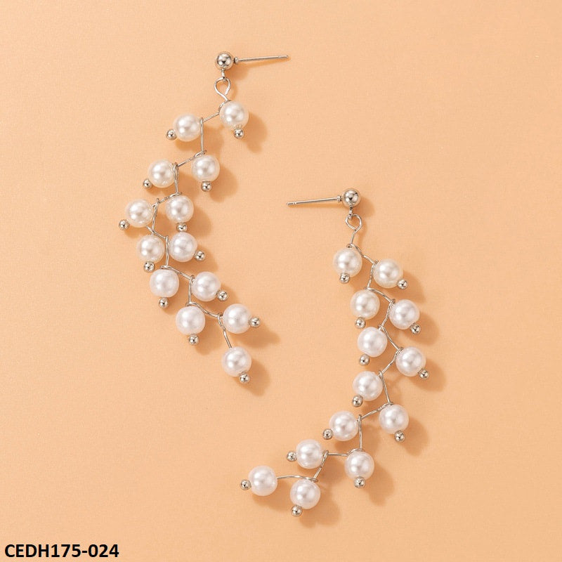 CEDH175 YYE Zigzag Pearl Drop Earrings Pair - CEDH