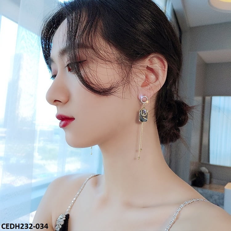 CEDH232 SYB Round Triangle Drop Earrings Pair - CEDH