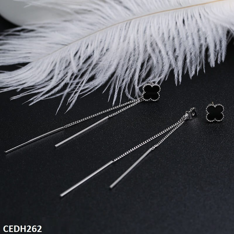 CEDH262 Flower Wind Chimes Drop Earrings Pair - CEDH