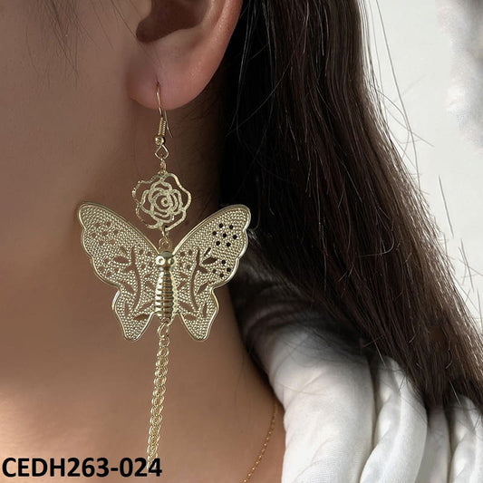 CEDH263 JMN Butterfly Drop Earrings Pair - CEDH