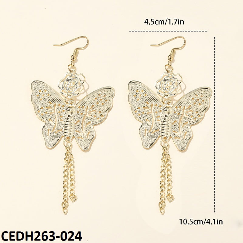 CEDH263 JMN Butterfly Drop Earrings Pair - CEDH