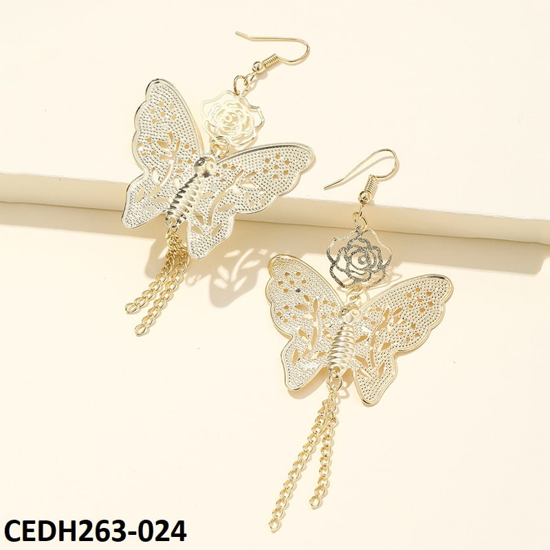 CEDH263 JMN Butterfly Drop Earrings Pair - CEDH