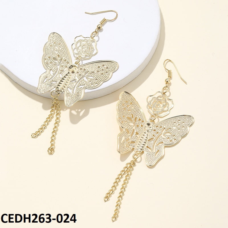 CEDH263 JMN Butterfly Drop Earrings Pair - CEDH