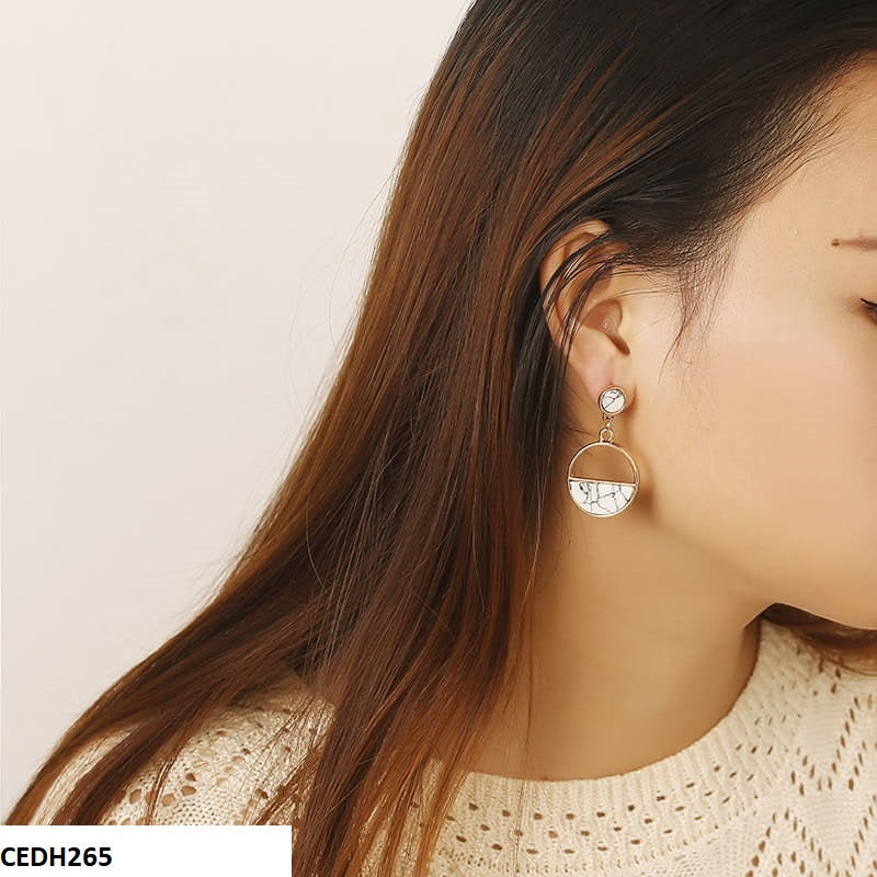 CEDH265 ABC Trendy Round Drop Earrings Pair - CEDH