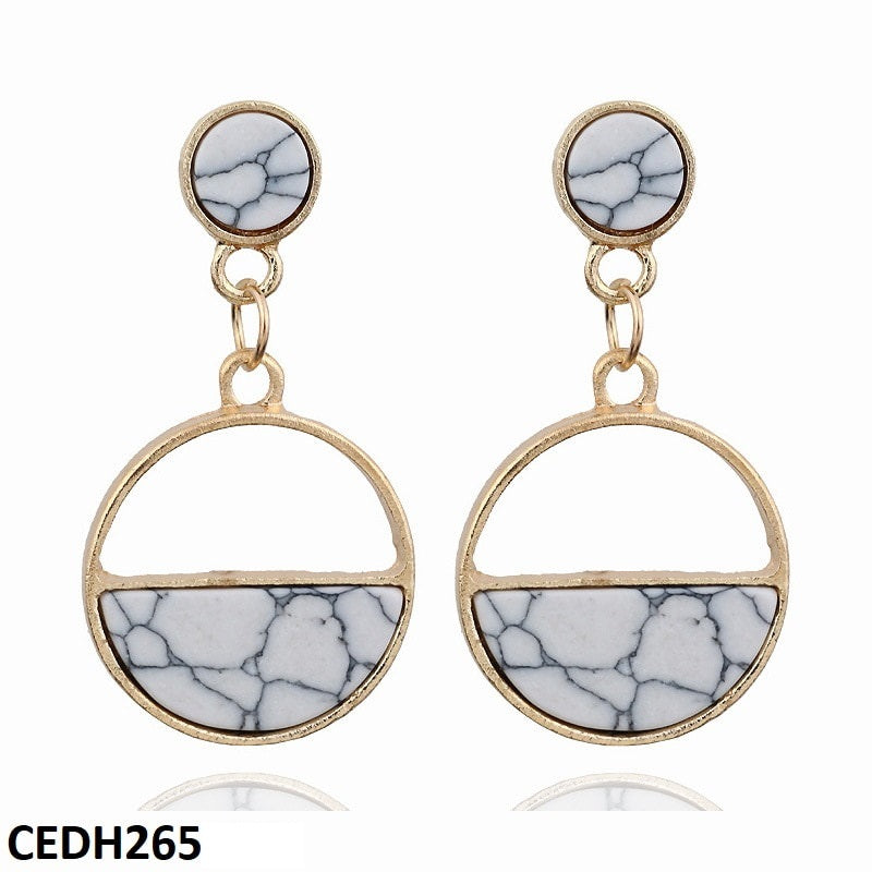 CEDH265 ABC Trendy Round Drop Earrings Pair - CEDH