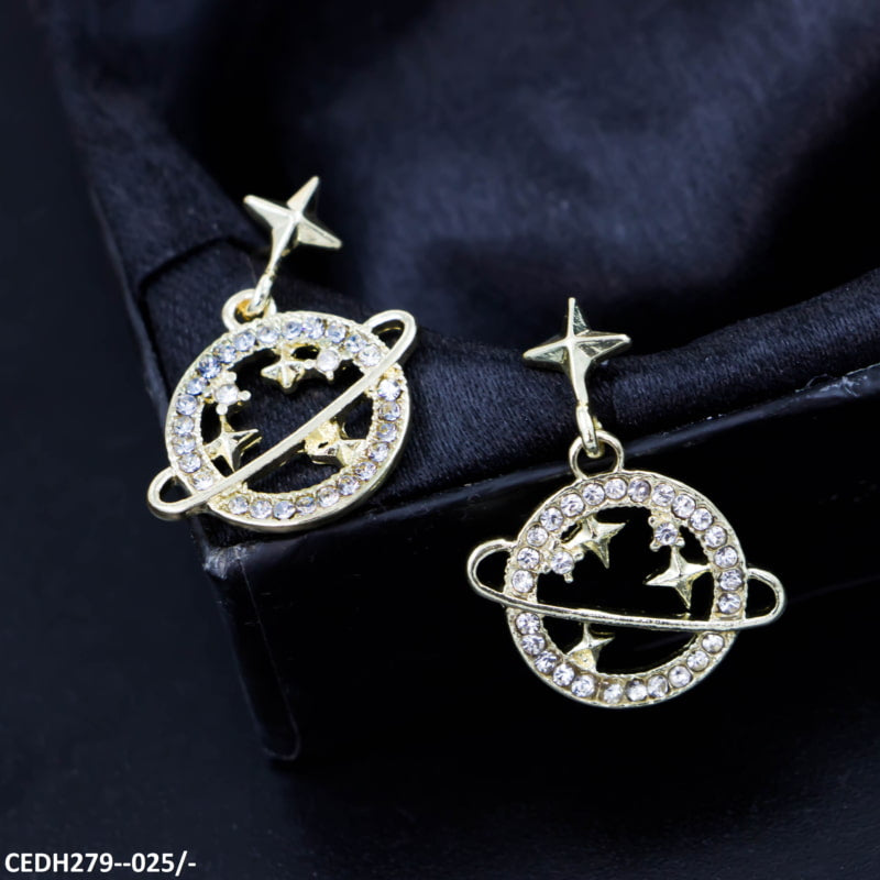 CEDH279 YYZ Star Planet Drop Earrings Pair - CEDH