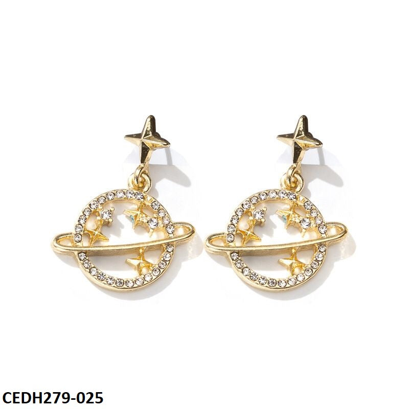 CEDH279 YYZ Star Planet Drop Earrings Pair - CEDH