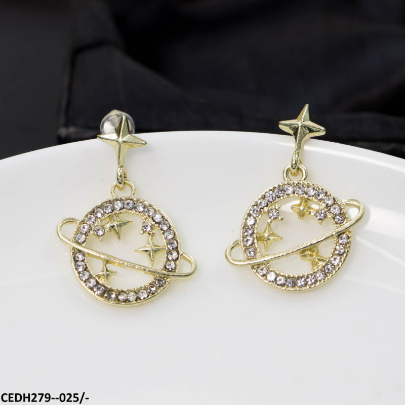 CEDH279 YYZ Star Planet Drop Earrings Pair - CEDH