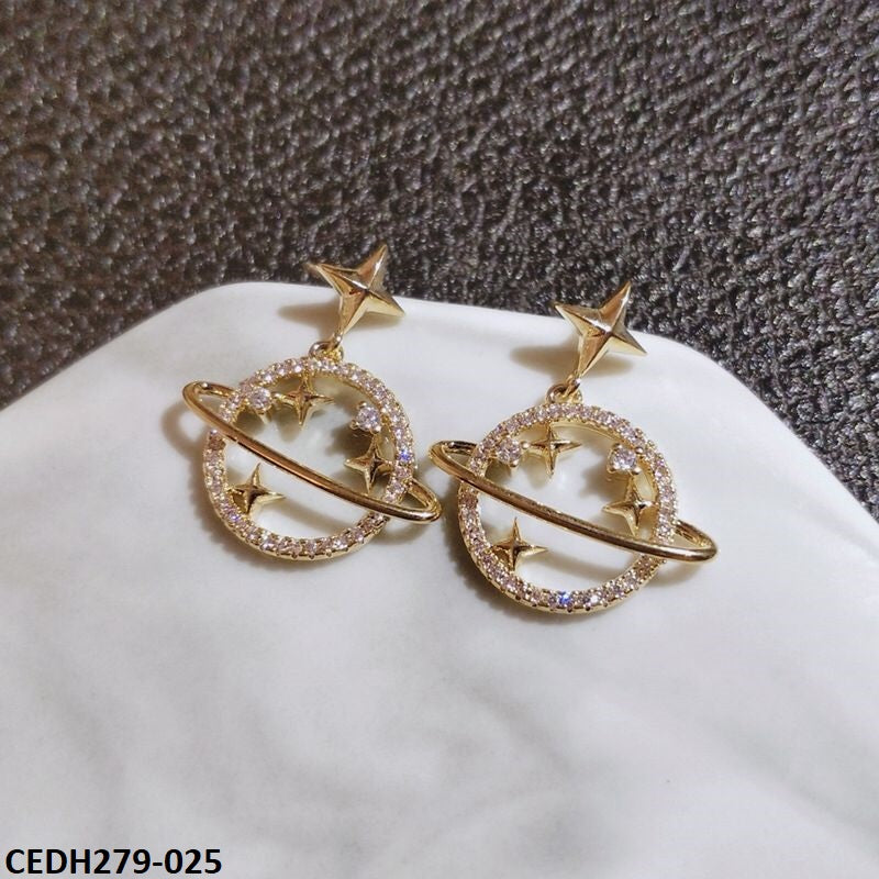 CEDH279 YYZ Star Planet Drop Earrings Pair - CEDH