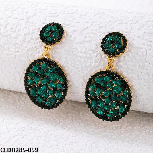 CEDH285 YYE Oval Teardrop Earrings Pair - CEDH