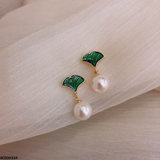 CEDH334 ZCD Pearl  Ear Drop Earrings Pair - CEDH