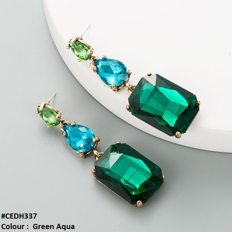 CEDH337 ZLX Tear Ear Drop Earrings Pair - CEDH