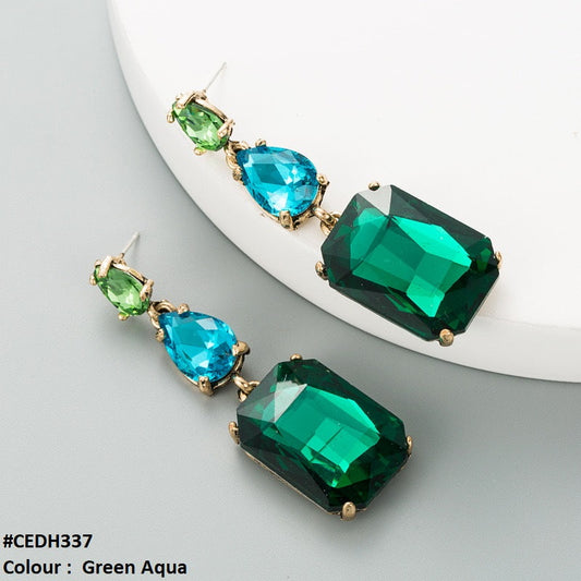 CEDH337 ZLX Tear Ear Drop Earrings Pair - CEDH