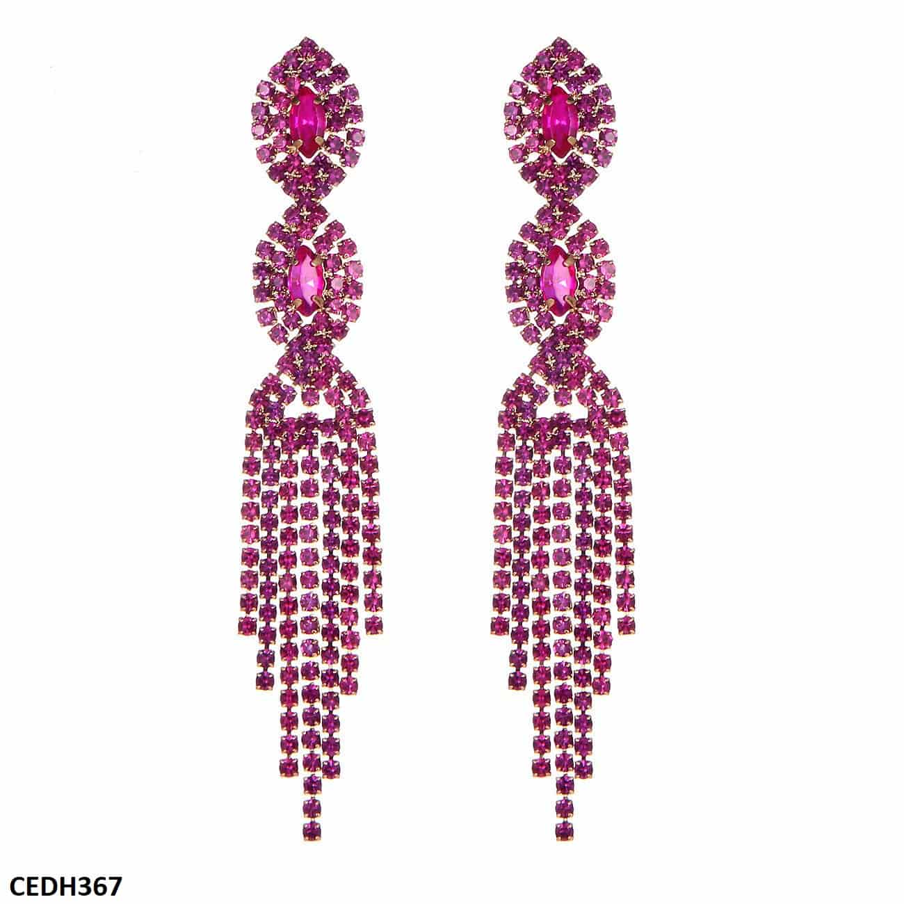 CEDH367 SIQ Eye/Tessels Drop Earrings Pair - CEDH