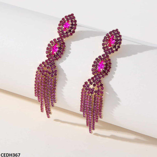 CEDH367 SIQ Eye/Tessels Drop Earrings Pair - CEDH