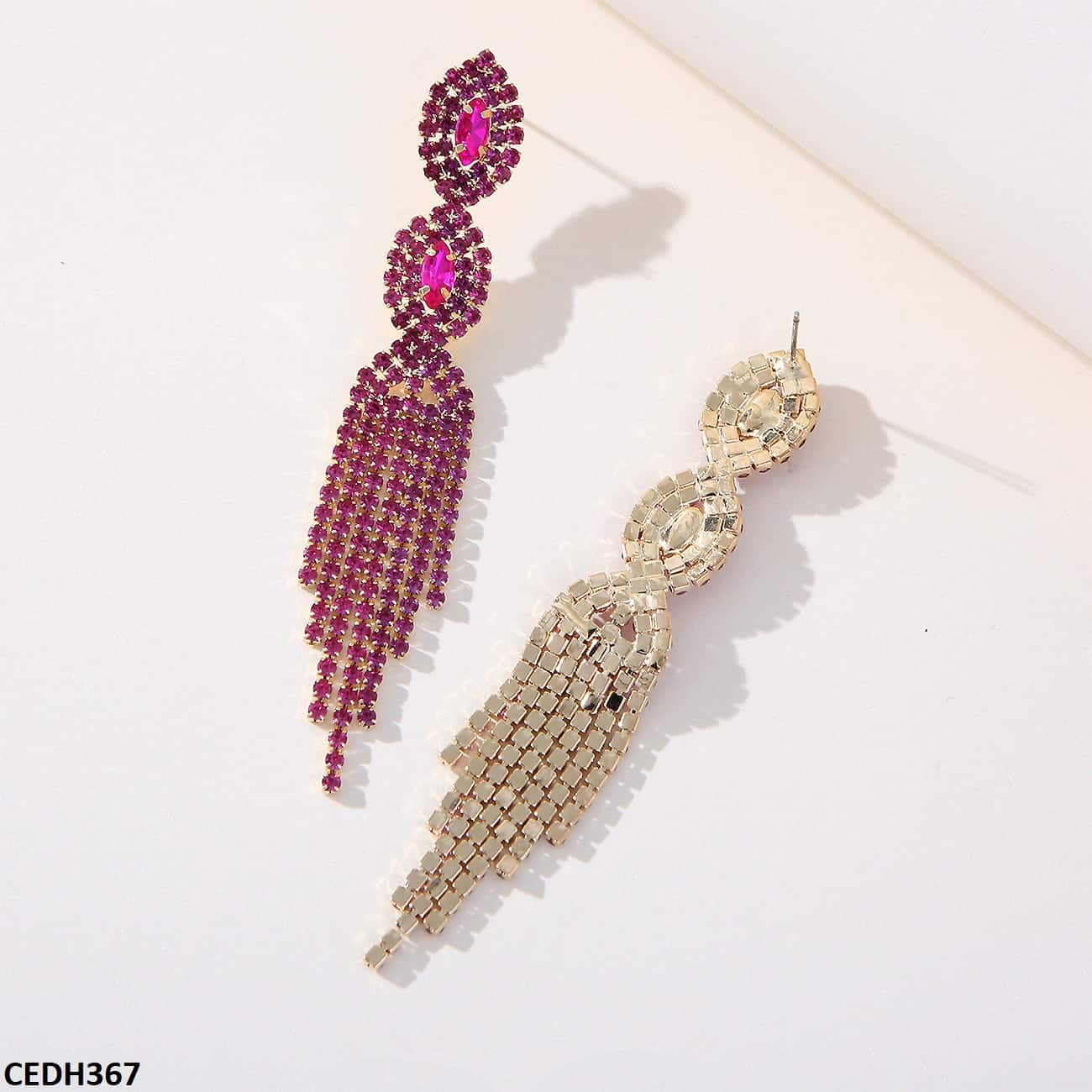 CEDH367 SIQ Eye/Tessels Drop Earrings Pair - CEDH
