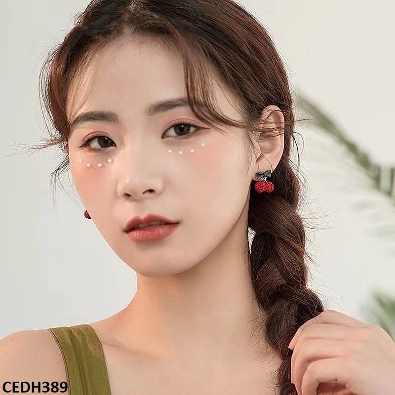 CEDH389 ZHL Cherry Drop Earrings Pair - CEDH