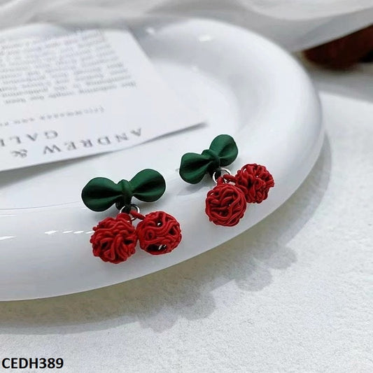 CEDH389 ZHL Cherry Drop Earrings Pair - CEDH