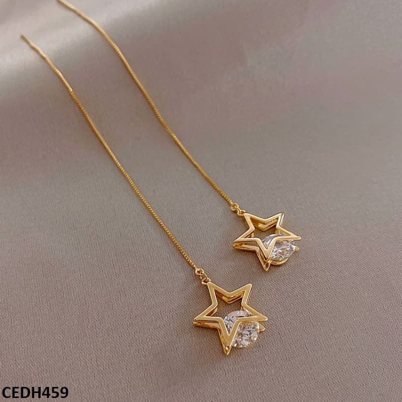 CEDH459 YQG Star Drop Earrings Pair - CEDH