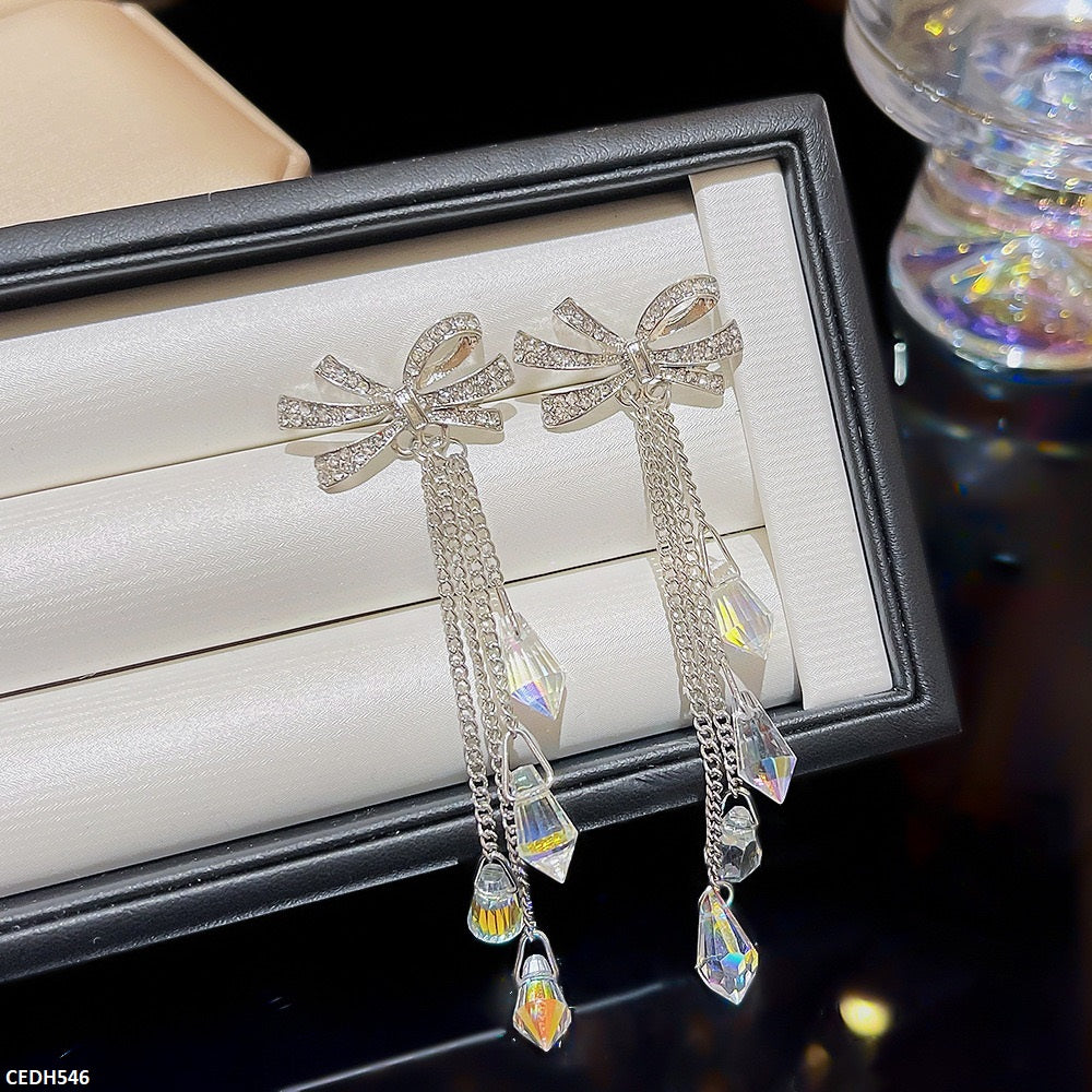 CEDH546 DDJ Bow/Tear Drop  Earrings  - CEDH