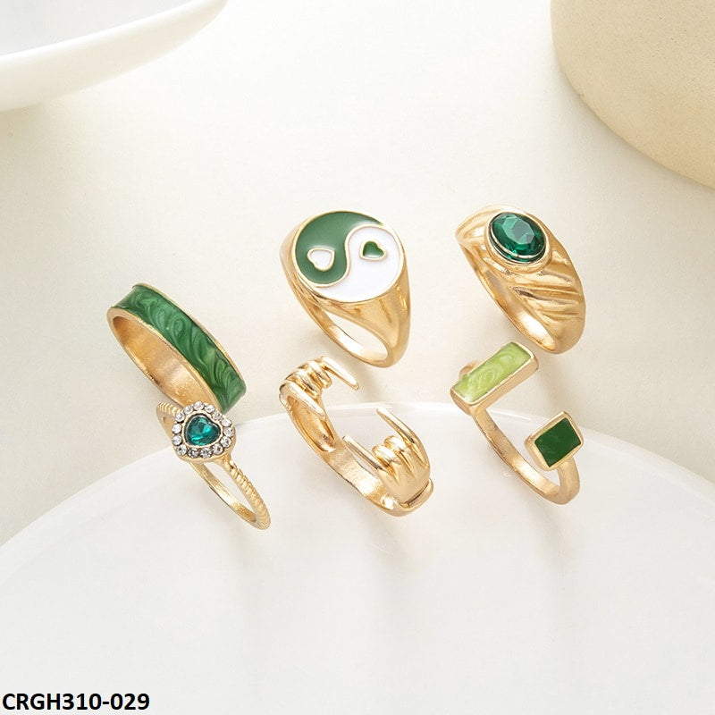 CRGH310 YPG Finger & Painted 6 Rings - CRGH
