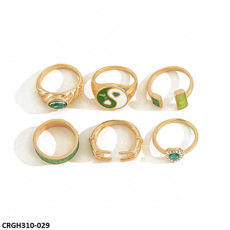 CRGH310 YPG Finger & Painted 6 Rings - CRGH