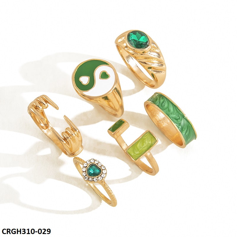 CRGH310 YPG Finger & Painted 6 Rings - CRGH