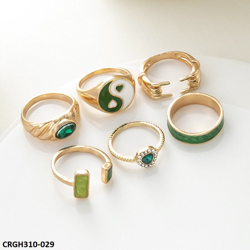 CRGH310 YPG Finger & Painted 6 Rings - CRGH