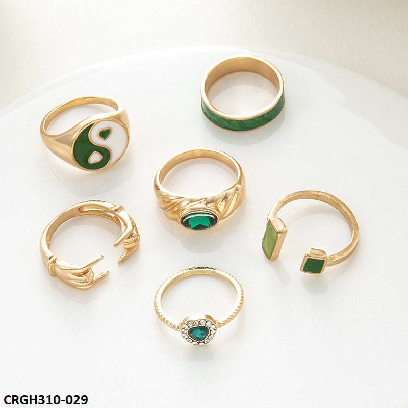 CRGH310 YPG Finger & Painted 6 Rings - CRGH