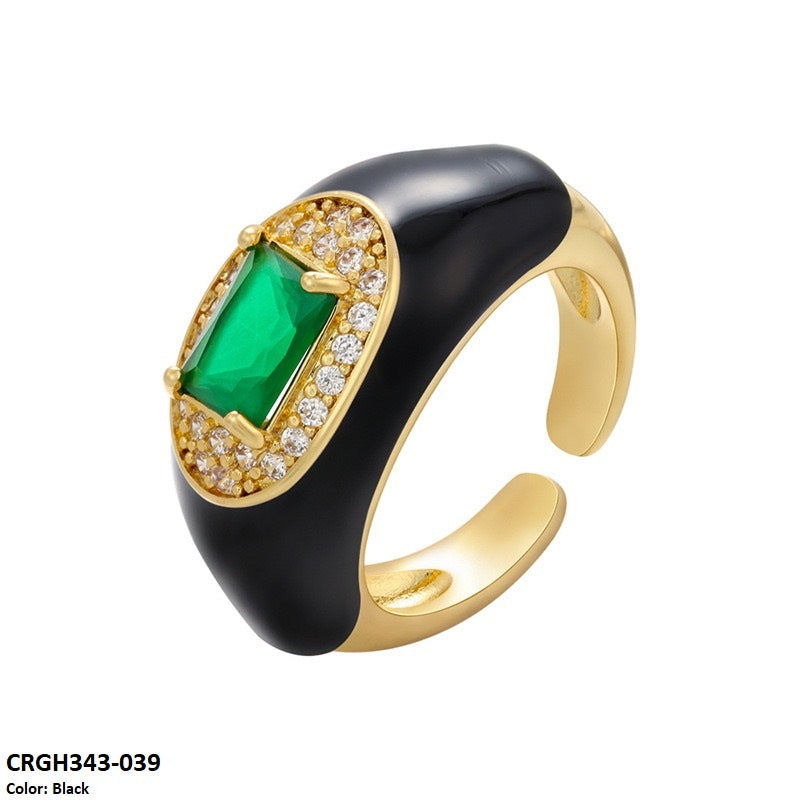 CRGH343 ZHK Rectangle Painted Ring Adjustable - CRGH