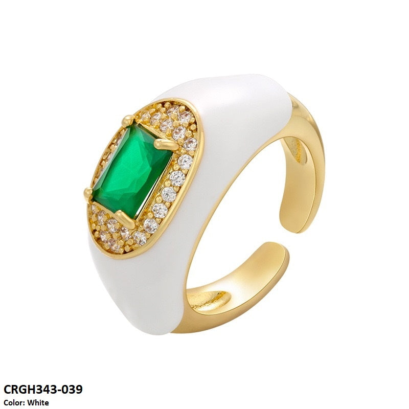CRGH343 ZHK Rectangle Painted Ring Adjustable - CRGH