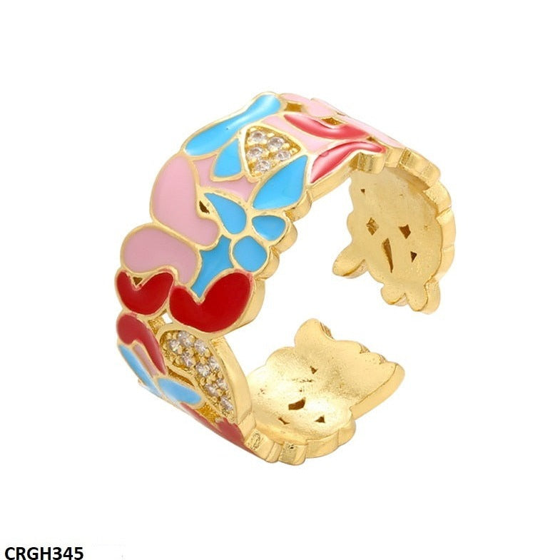 CRGH345 ZHK Butterfly Painted Ring Adjustable - CRGH