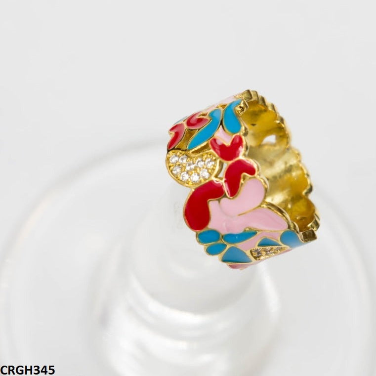 CRGH345 ZHK Butterfly Painted Ring Adjustable - CRGH