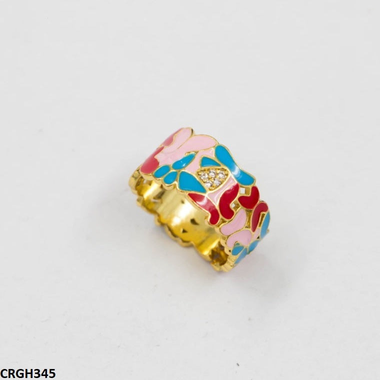 CRGH345 ZHK Butterfly Painted Ring Adjustable - CRGH