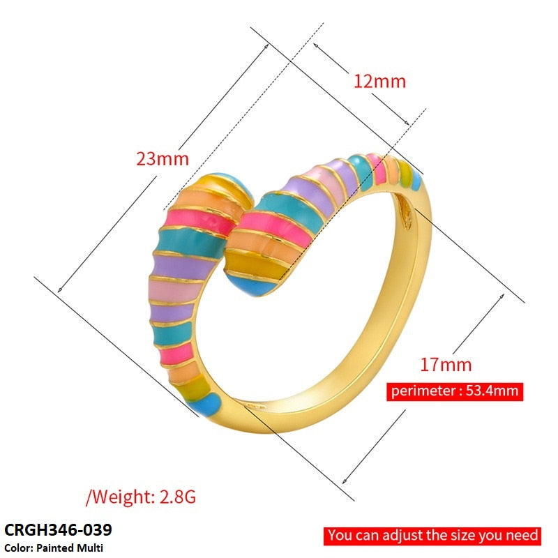CRGH346 ZHK Painted Ring Adjustable - CRGH