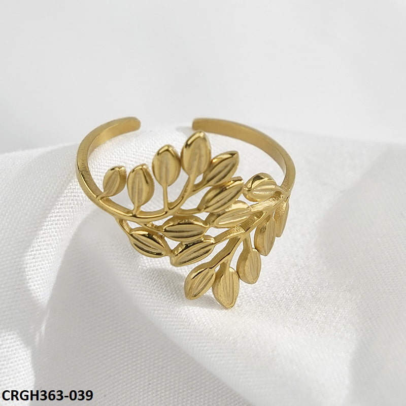 CRGH363 ANN Root's Leaf Ring Adjustable - CRGH